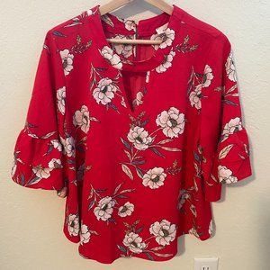 Woman's Blouse Floral Spring Summer Size Large (12-14)